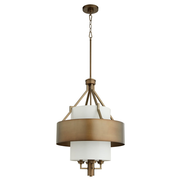 Quorum Double Shade Pendants 872-81 Chandelier Light - Dark Brass