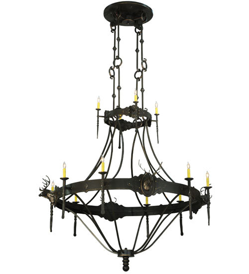 Meyda Tiffany Stag 130241 Chandelier Light - Timeless Bronze
