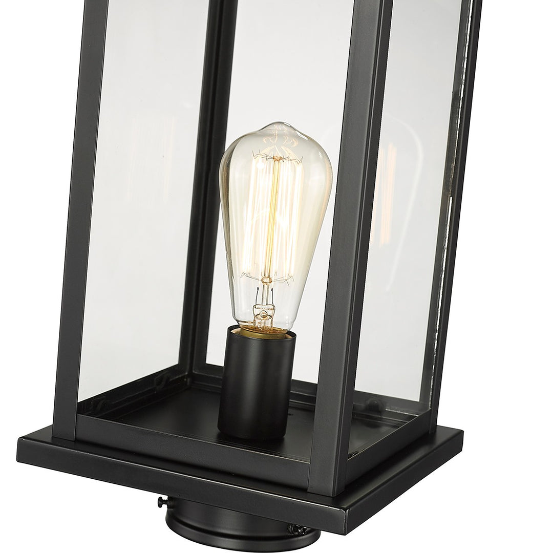 Millennium Lighting 4124-PBK Bowton One Light Outdoor Post Lantern Outdoor Black