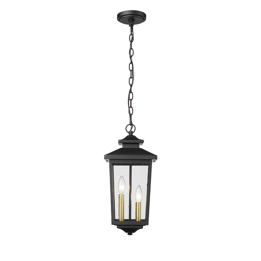 Millennium Lighting 4643-PBK Eldrick Two Light Outdoor Hanging Lantern Outdoor Black