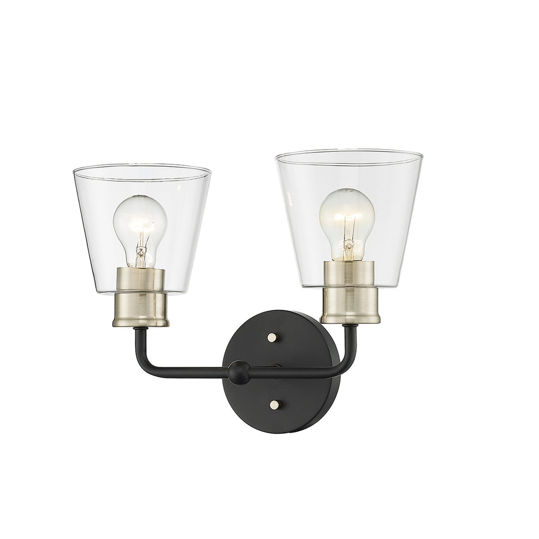 Millennium Cameron 9132-MB/MG Bath Vanity Light 15 in. wide - Matte Black Modern Gold