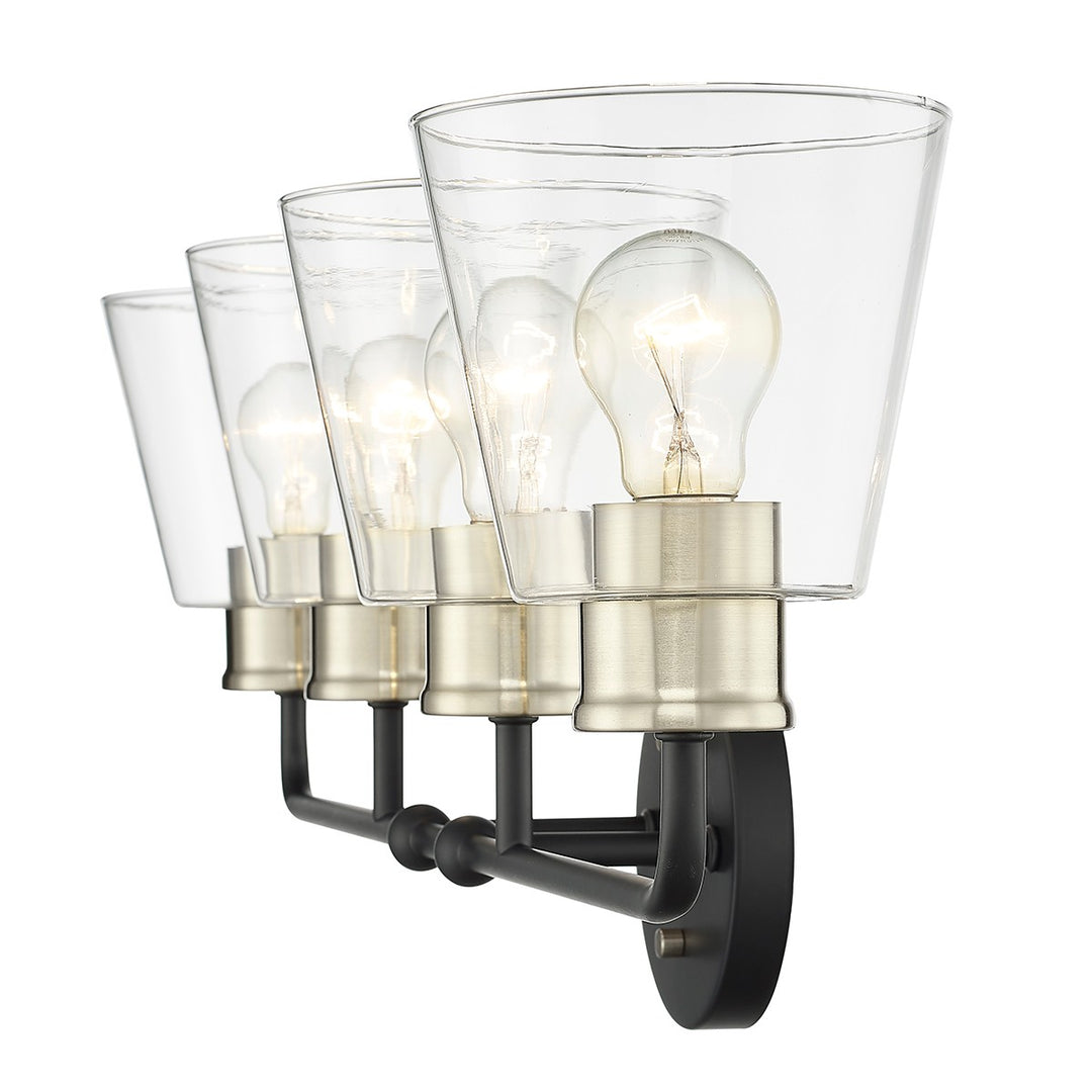 Millennium Cameron 9134-MB/MG Bath Vanity Light 30 in. wide - Matte Black Modern Gold