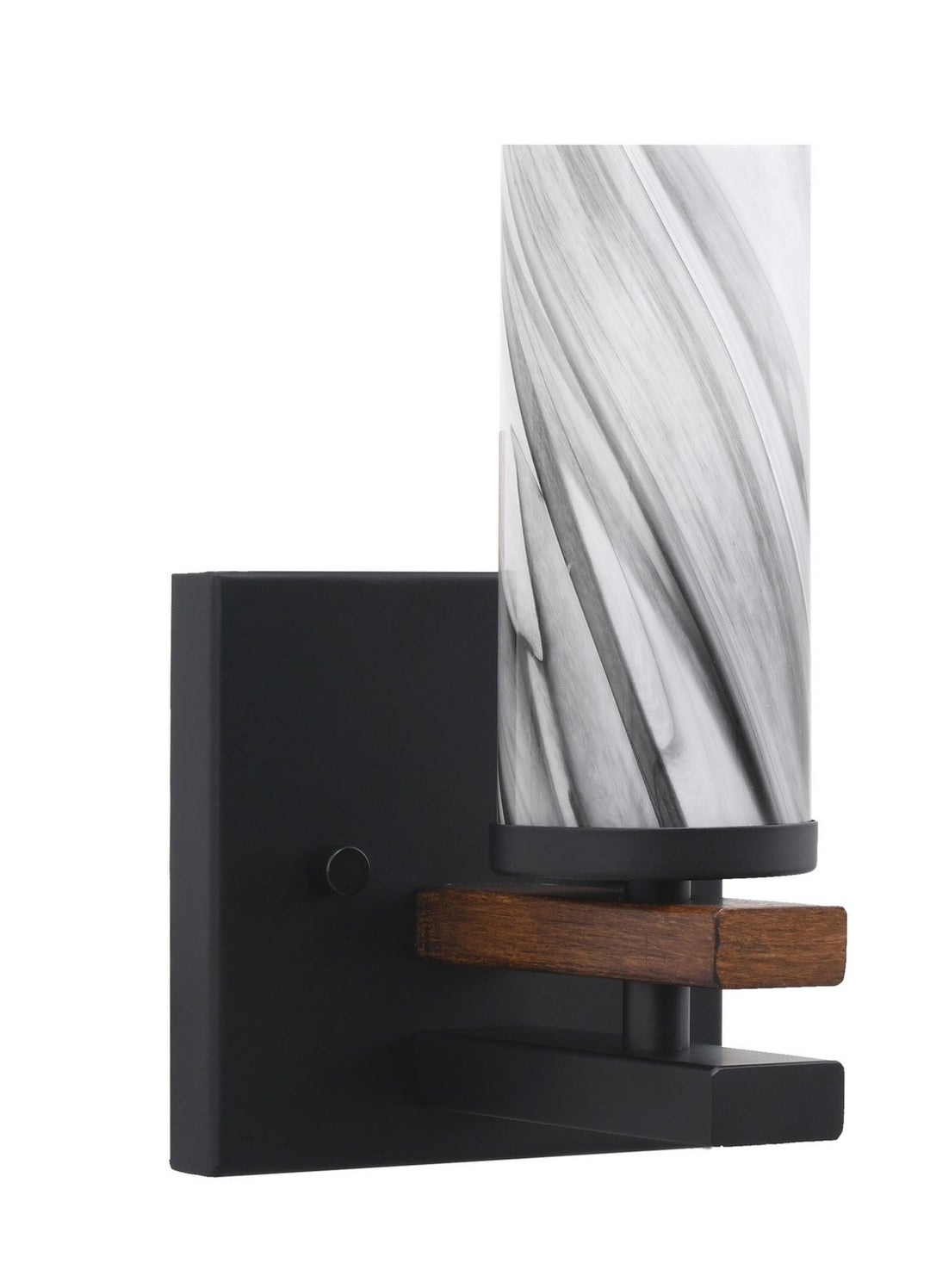 Toltec Belmont 2711-MBWG-802 Wall Sconce Light - Matte Black & Painted Wood-look