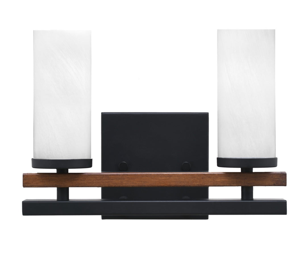Toltec Belmont 2712-MBWG-811 Bath Vanity Light 11 in. wide - Matte Black & Painted Wood-look