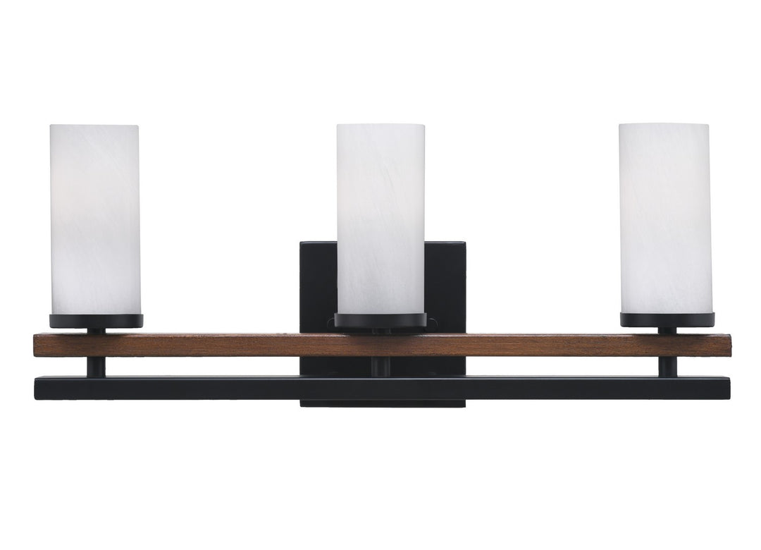 Toltec Belmont 2713-MBWG-811 Bath Vanity Light 19 in. wide - Matte Black & Painted Wood-look