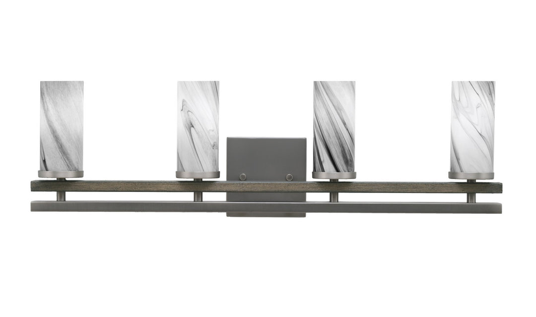 Toltec Belmont 2714-GPDW-802 Bath Vanity Light 27 in. wide - Graphite & Painted Distressed Wood-look