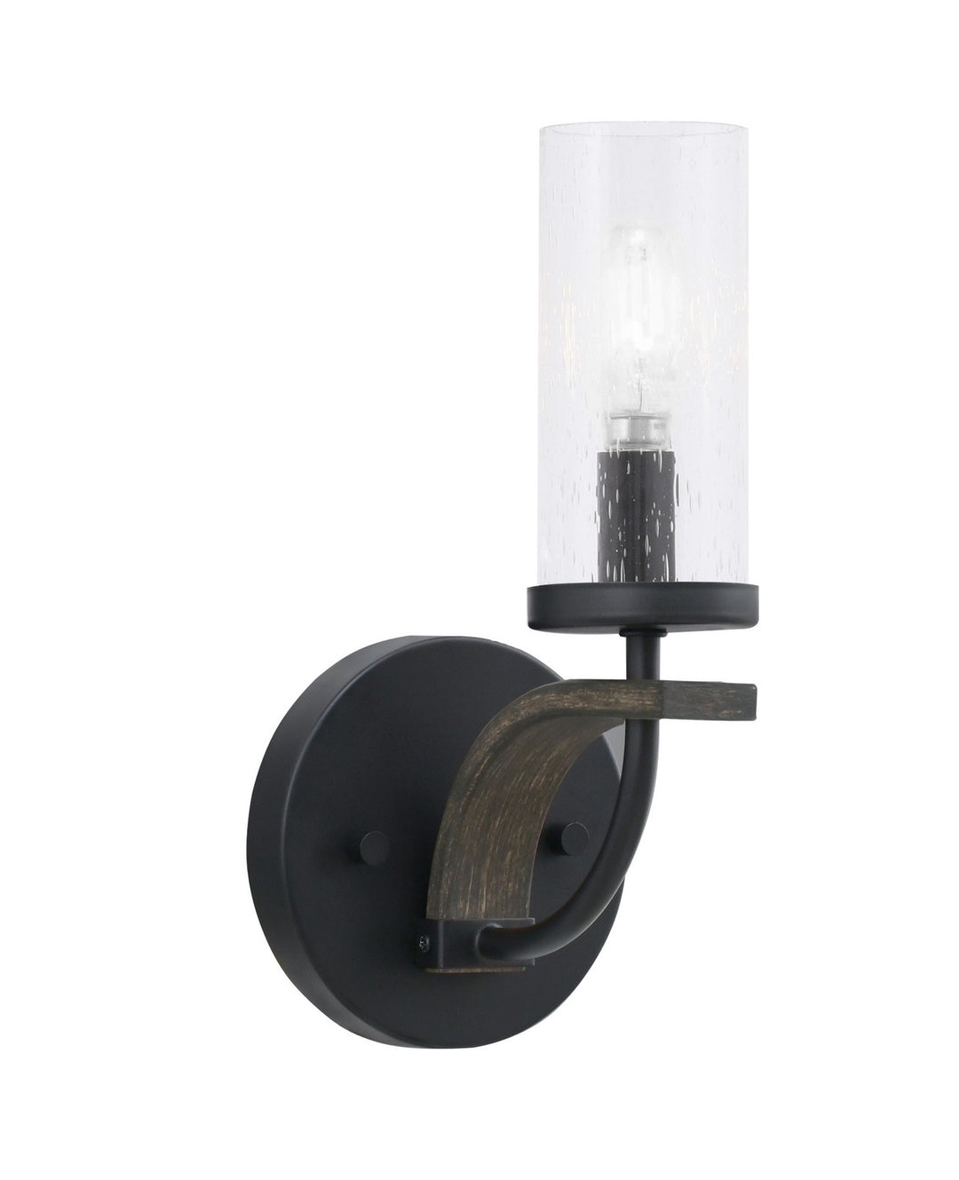 Toltec Monterey 2911-MBDW-800 Wall Sconce Light - Matte Black & Painted Distressed Wood-look