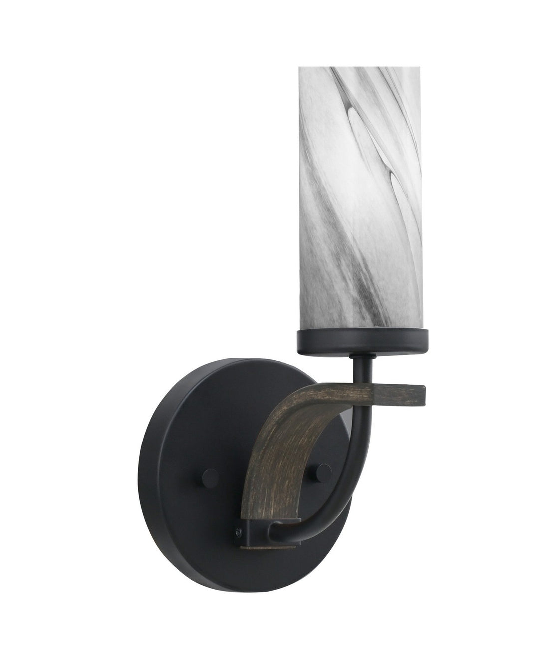 Toltec Monterey 2911-MBDW-802 Wall Sconce Light - Matte Black & Painted Distressed Wood-look