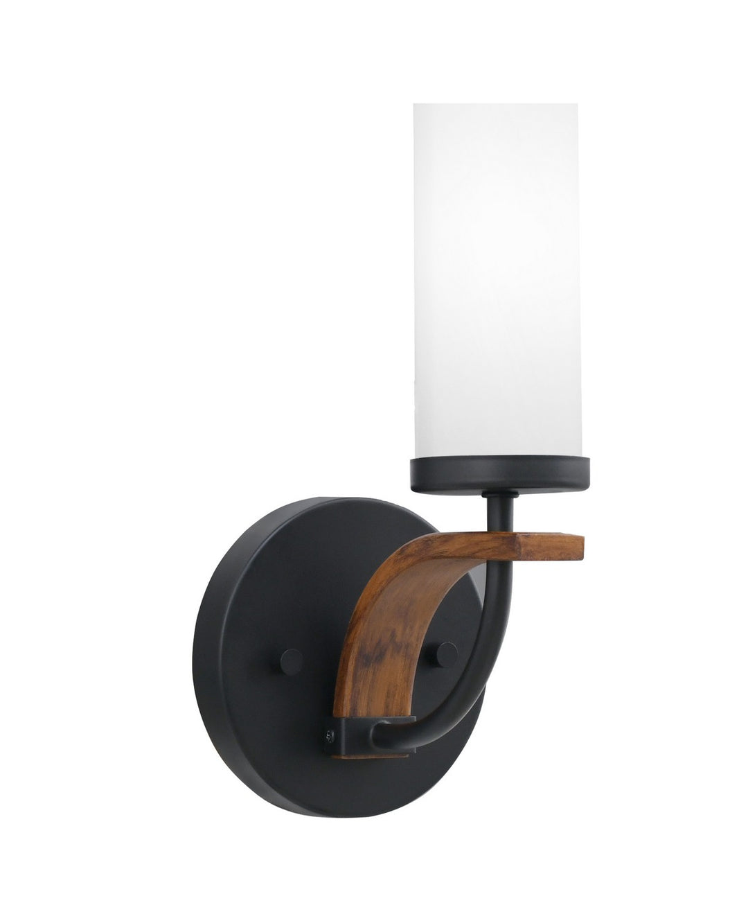Toltec Monterey 2911-MBWG-811 Wall Sconce Light - Matte Black & Painted Wood-look
