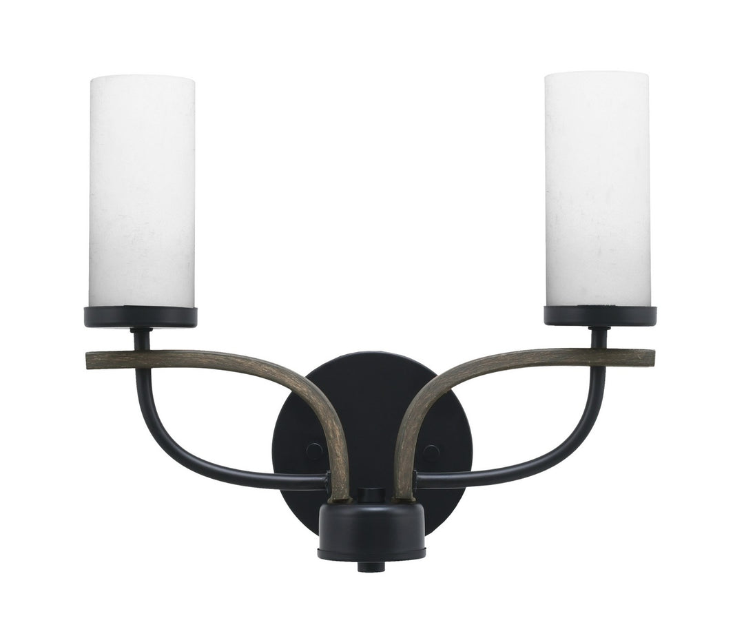 Toltec Monterey 2912-MBDW-801 Wall Sconce Light - Matte Black & Painted Distressed Wood-look