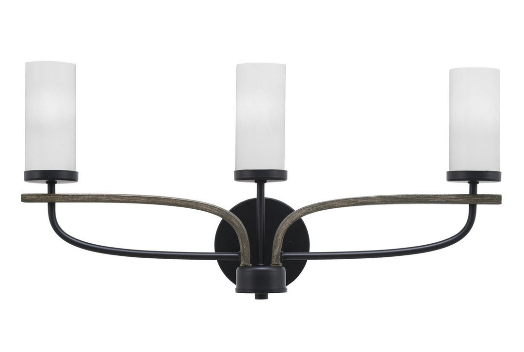 Toltec Monterey 2913-MBDW-811 Bath Vanity Light 23 in. wide - Matte Black & Painted Distressed Wood-look