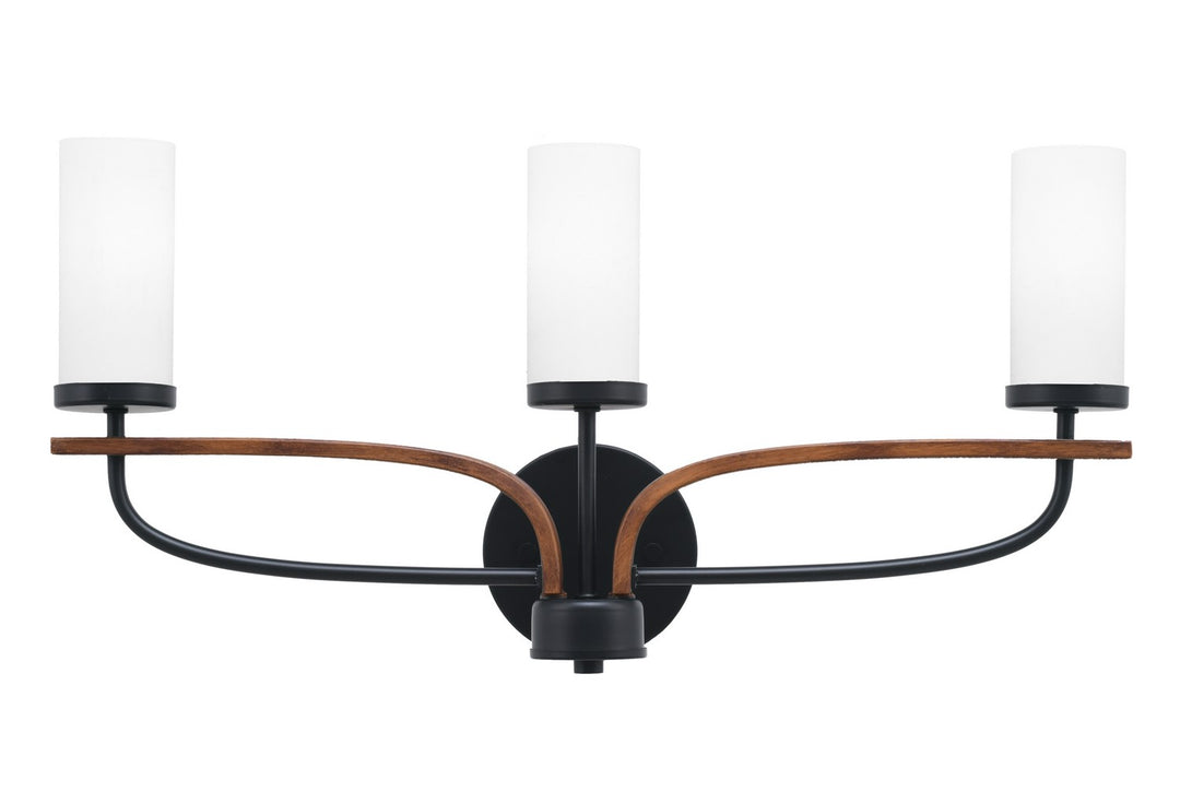 Toltec Monterey 2913-MBWG-801 Bath Vanity Light 23 in. wide - Matte Black & Painted Wood-look