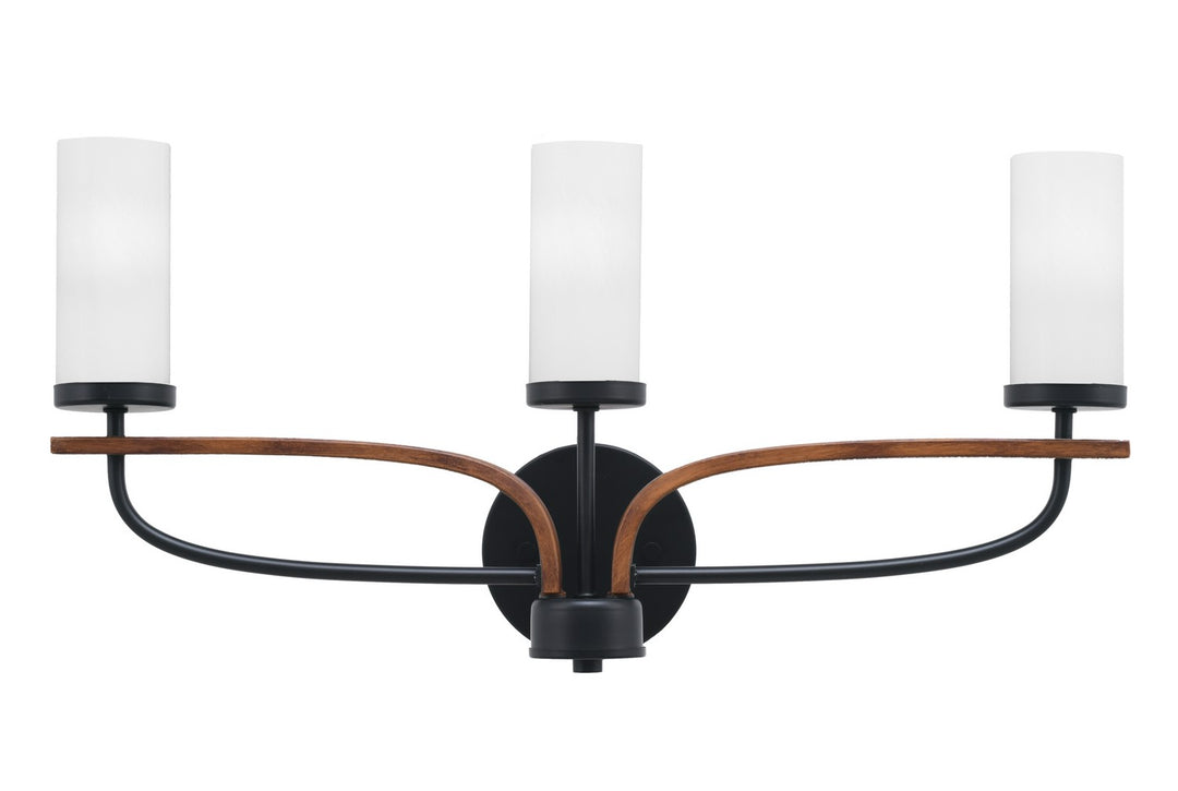 Toltec Monterey 2913-MBWG-811 Bath Vanity Light 23 in. wide - Matte Black & Painted Wood-look