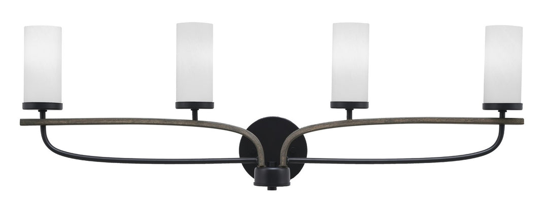 Toltec Monterey 2914-MBDW-811 Bath Vanity Light 33 in. wide - Matte Black & Painted Distressed Wood-look