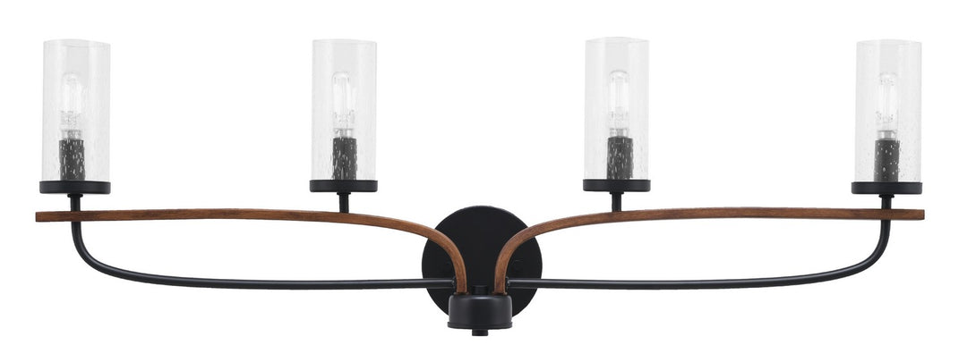 Toltec Monterey 2914-MBWG-800 Bath Vanity Light 33 in. wide - Matte Black & Painted Wood-look