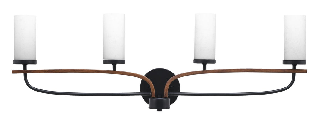 Toltec Monterey 2914-MBWG-801 Bath Vanity Light 33 in. wide - Matte Black & Painted Wood-look