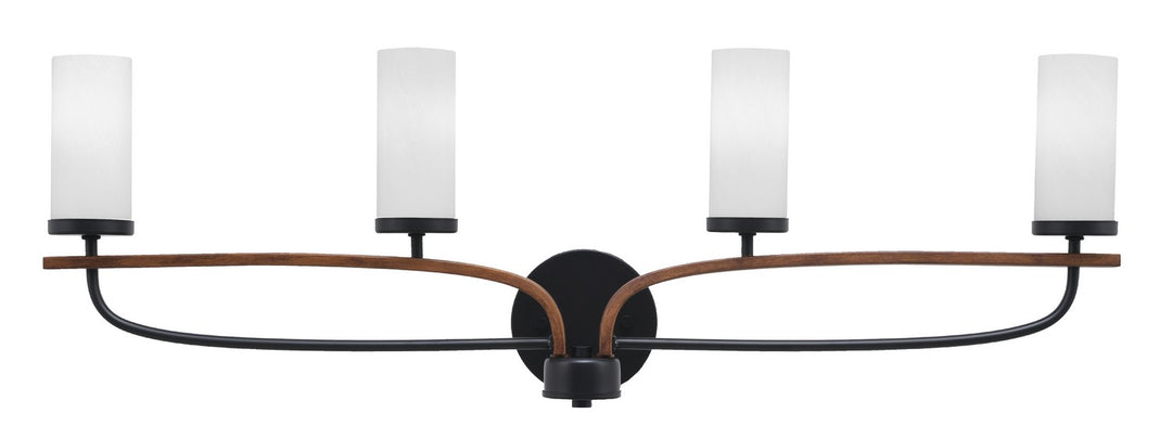 Toltec Monterey 2914-MBWG-811 Bath Vanity Light 33 in. wide - Matte Black & Painted Wood-look