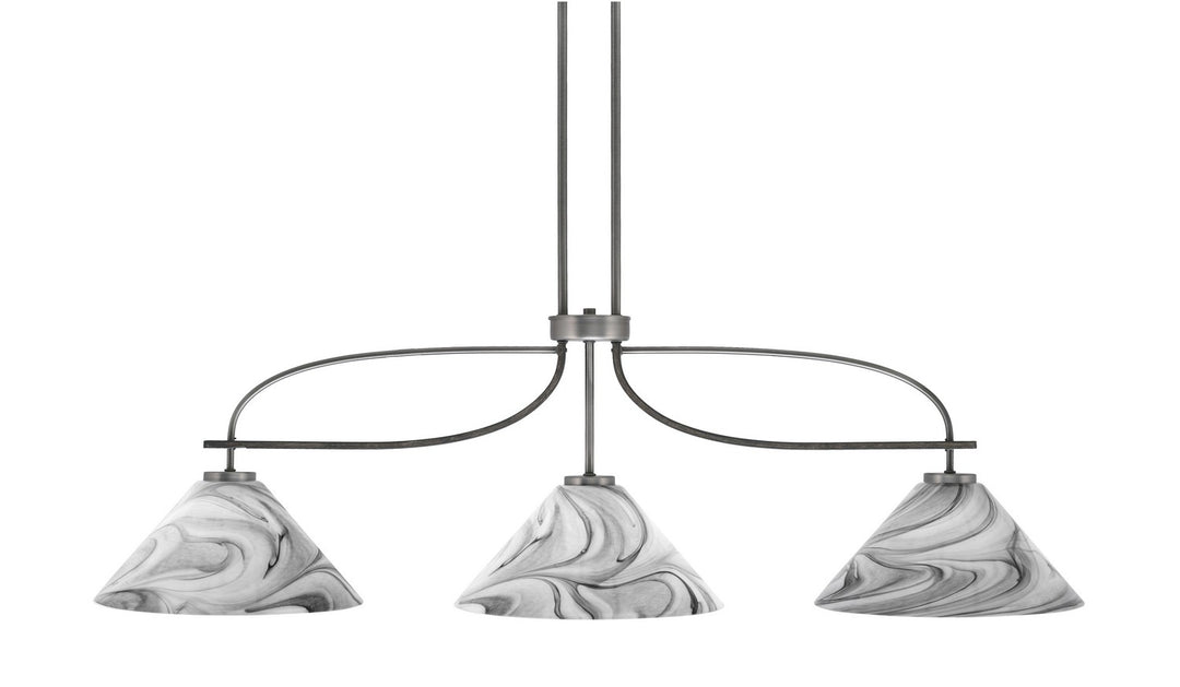 Toltec Monterey 2936-GPDW-2129 Pendant Light - Graphite & Painted Distressed Wood-look