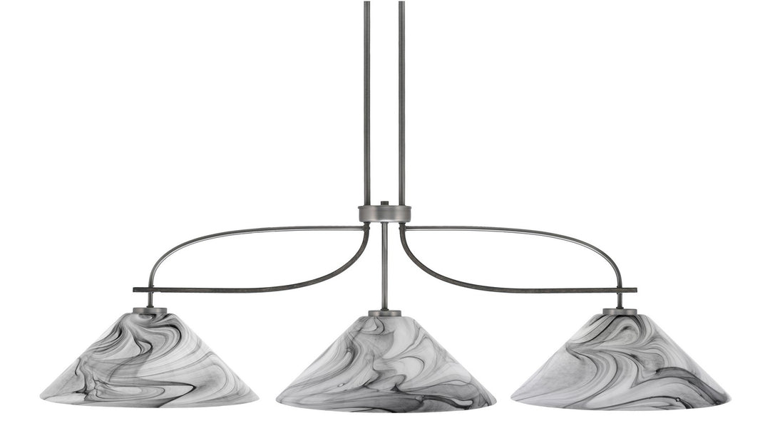 Toltec Monterey 2936-GPDW-2169 Pendant Light - Graphite & Painted Distressed Wood-look