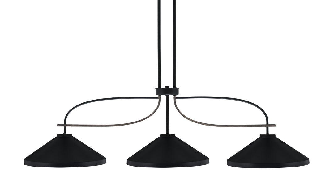 Toltec Monterey 2936-MBDW-424-MB Pendant Light - Matte Black & Painted Distressed Wood-look
