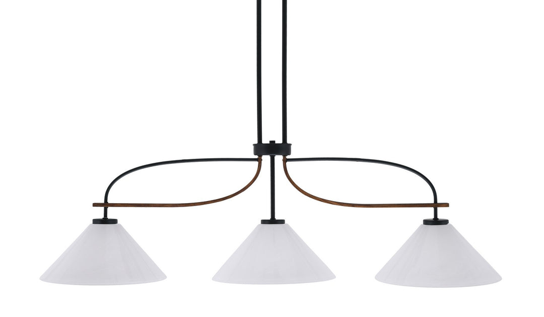 Toltec Monterey 2936-MBWG-2121 Pendant Light - Matte Black & Painted Wood-look