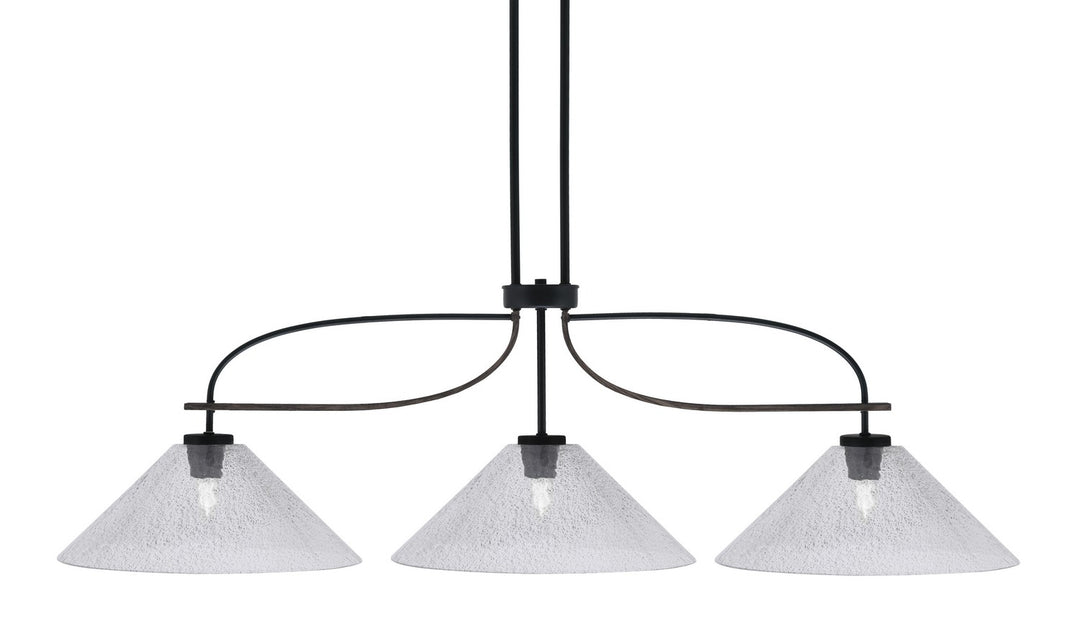 Toltec Monterey 2936-MBDW-2162 Pendant Light - Matte Black & Painted Distressed Wood-look