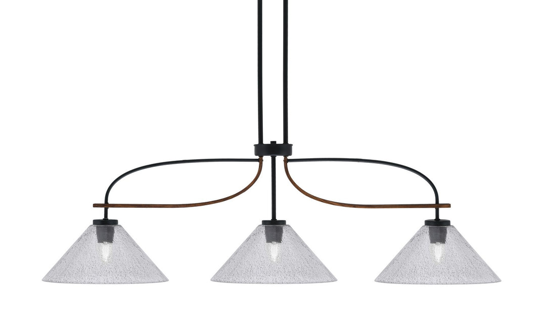 Toltec Monterey 2936-MBWG-2122 Pendant Light - Matte Black & Painted Wood-look
