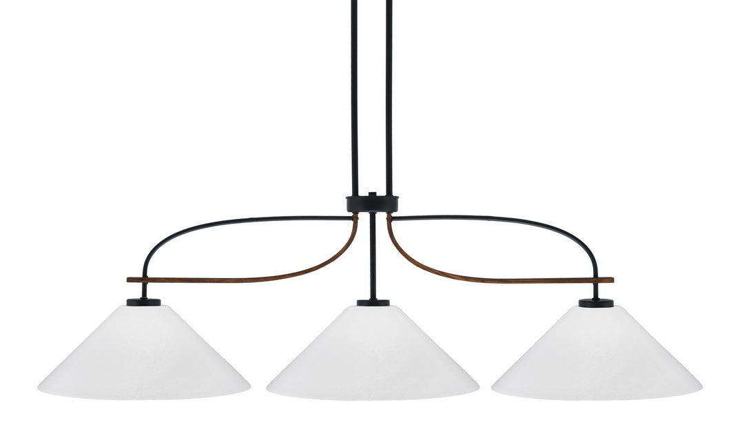 Toltec Monterey 2936-MBWG-2161 Pendant Light - Matte Black & Painted Wood-look