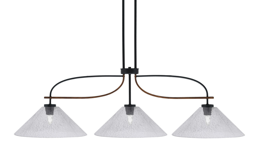 Toltec Monterey 2936-MBWG-2162 Pendant Light - Matte Black & Painted Wood-look