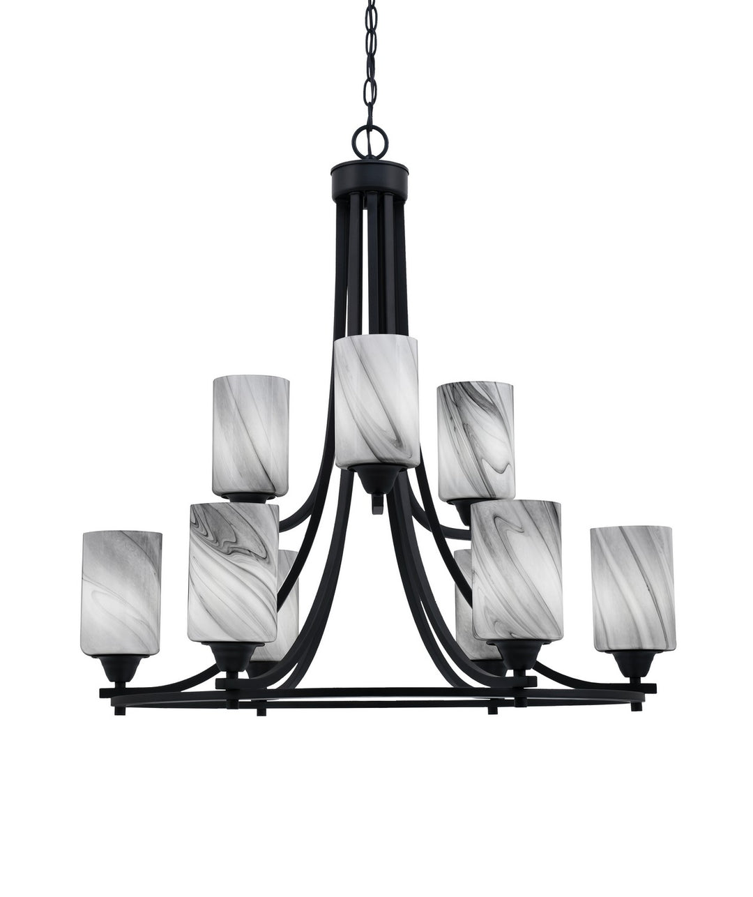 Toltec Paramount 3409-MB-3009 Chandelier Light - Matte Black