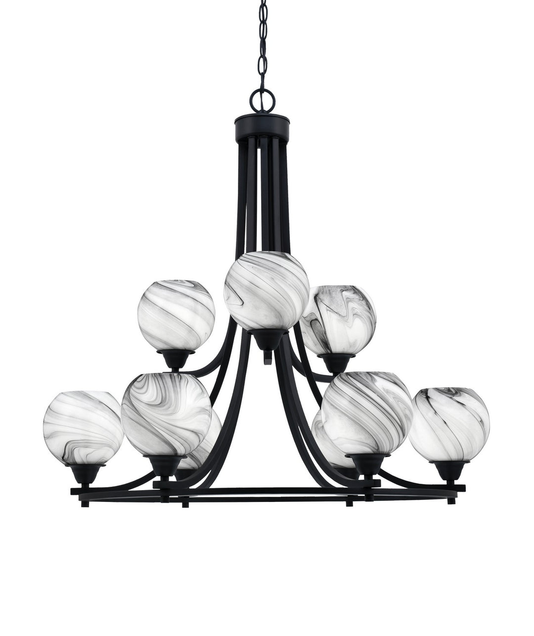 Toltec Paramount 3409-MB-4109 Chandelier Light - Matte Black