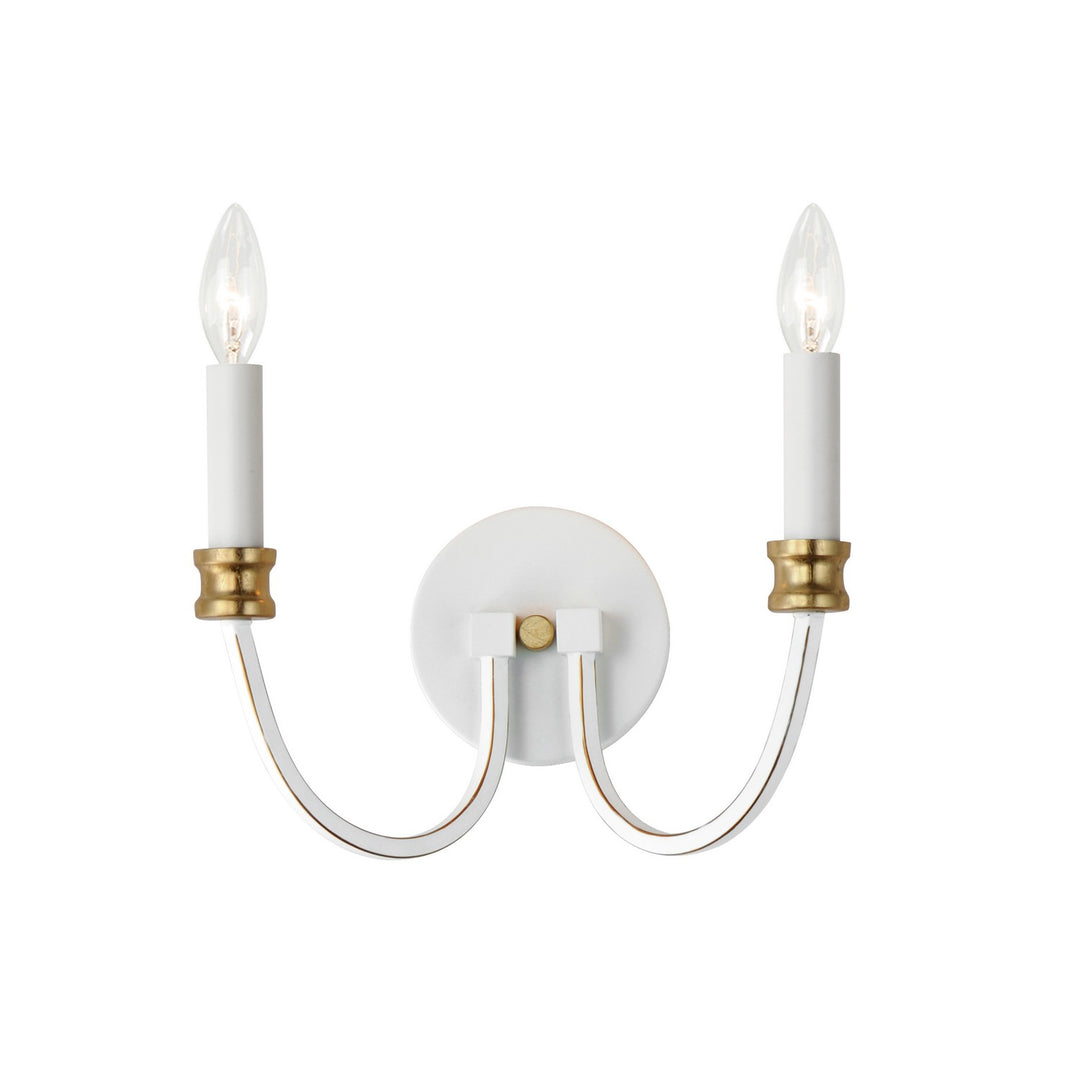 Maxim Charlton 11372WWTGL Wall Sconce Light - Weathered White/Gold Leaf