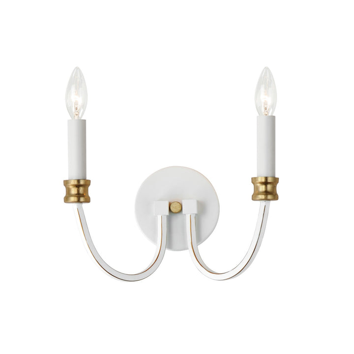 Maxim Charlton 11372WWTGL Wall Sconce Light - Weathered White/Gold Leaf