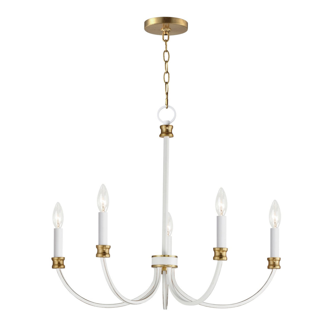 Maxim Charlton 11375WWTGL Chandelier Light - Weathered White/Gold Leaf
