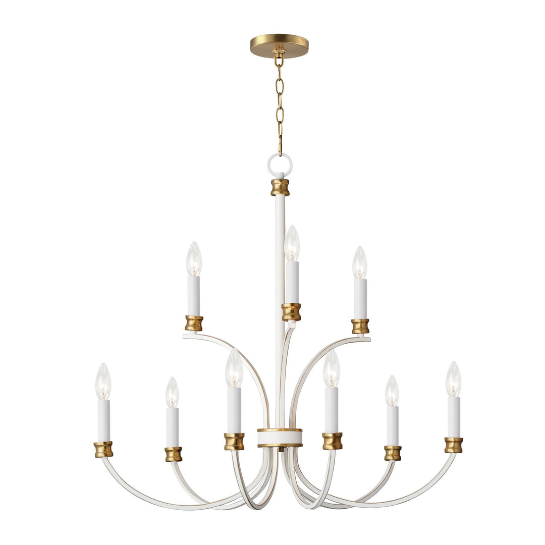 Maxim Charlton 11377WWTGL Chandelier Light - Weathered White/Gold Leaf
