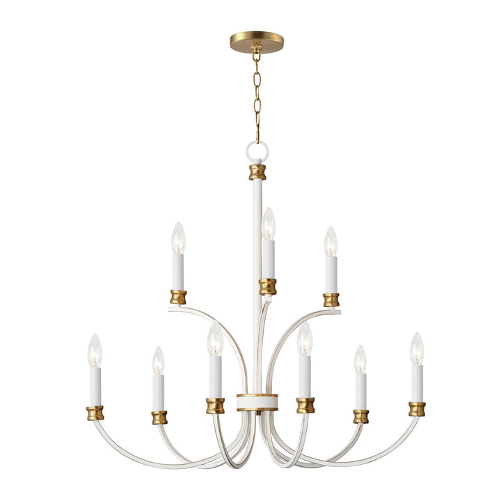 Maxim Charlton 11377WWTGL Chandelier Light - Weathered White/Gold Leaf