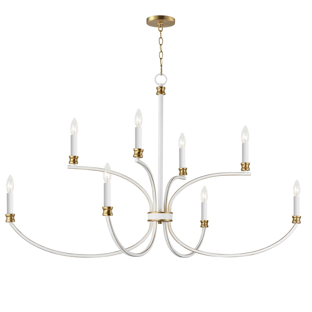Maxim Charlton 11378WWTGL Chandelier Light - Weathered White/Gold Leaf