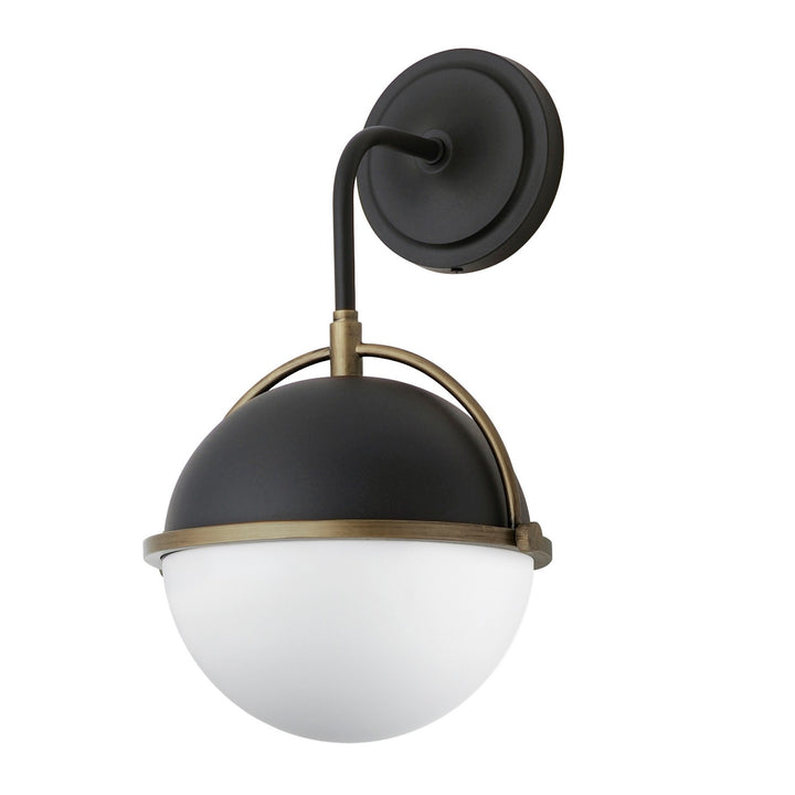 Maxim Duke 12416SWBKWBR Wall Sconce Light - Black/Weathered Brass