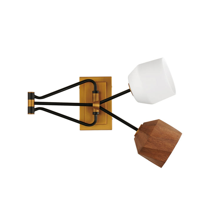 Maxim Akimbo 28272DBZAB Wall Sconce Light - Dark Bronze/Antique Brass