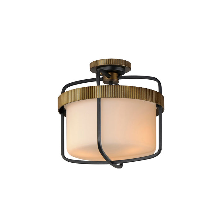 Maxim Ruffles 32650SWBKAB Ceiling Light - Black / Antique Brass