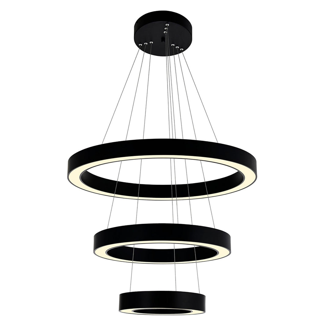 CWI Ringer 1131P28-3-101 Pendant Light - Black