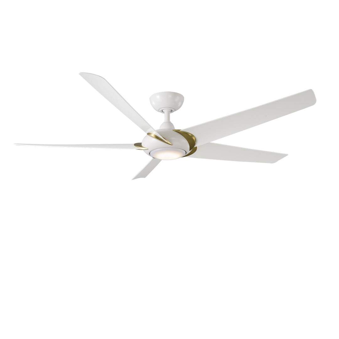 Modern Forms Fan Lucid FR-W2304-62L-SB/MW Ceiling Fan 62 - Soft Brass Arms/Matte White, Matte White/