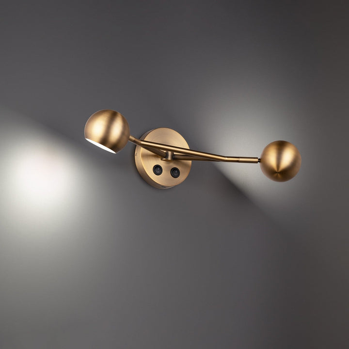 WAC Duplex BL-67320-AB Wall Sconce Light - Aged Brass