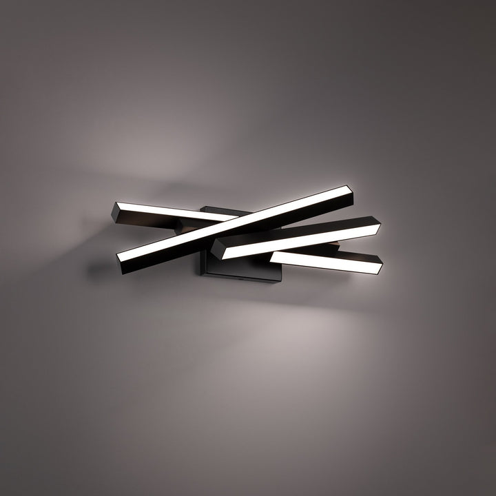 WAC Parallax WS-73120-27-BK Bath Vanity Light 8 in. wide - Black