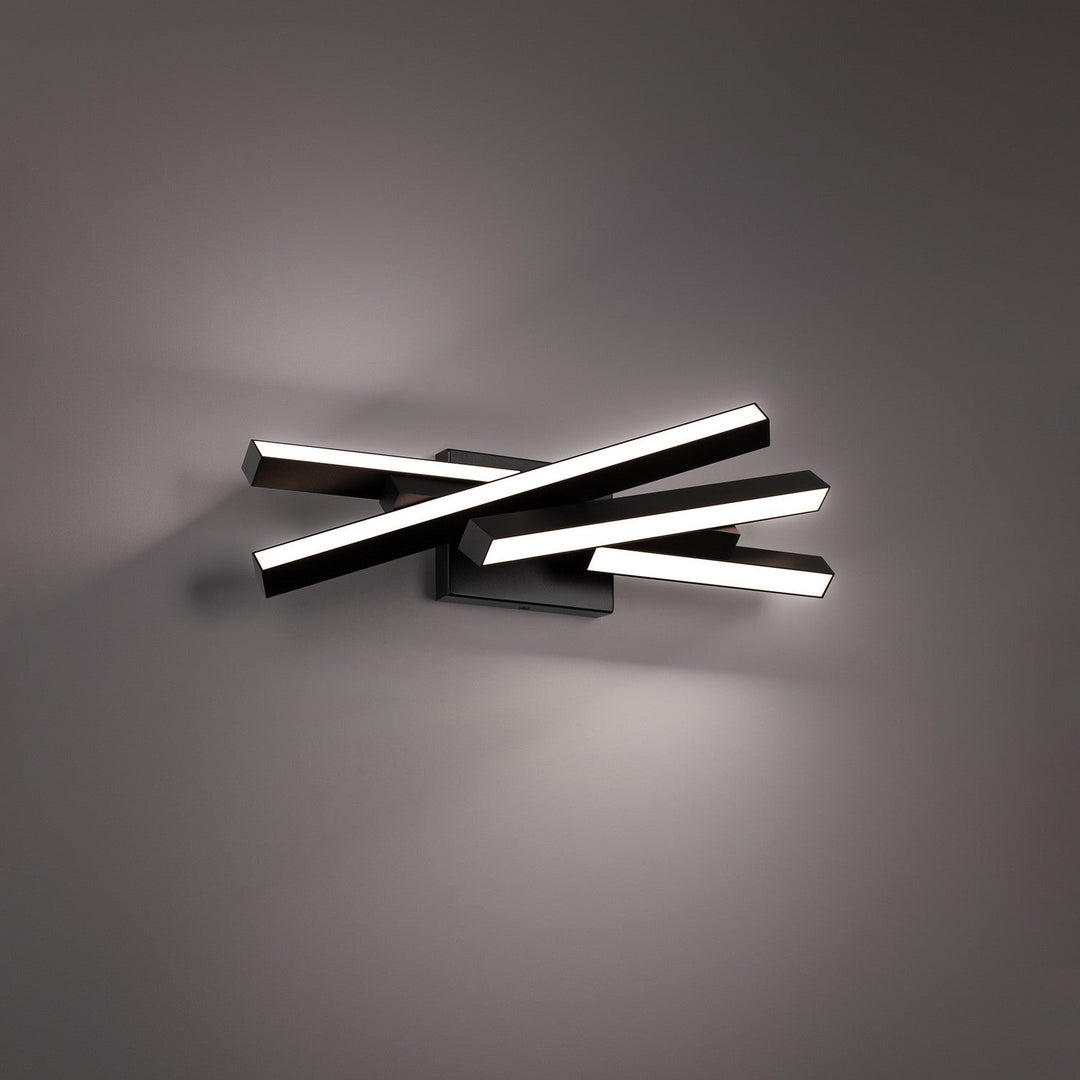 WAC Parallax WS-73120-27-BK Bath Vanity Light 8 in. wide - Black