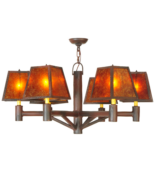 Meyda Tiffany Rocky Mountain 130500 Chandelier Light - Red Rust,Wrought Iron