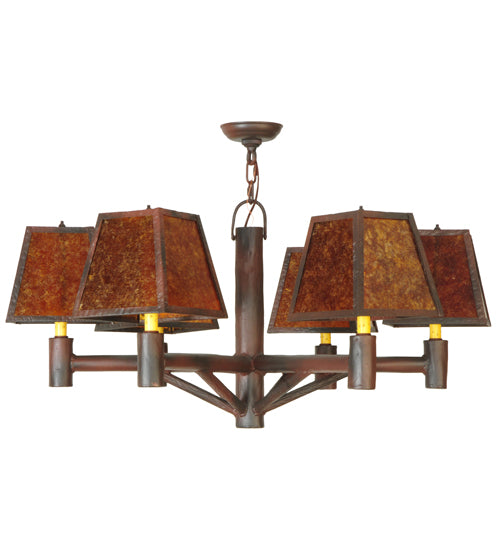 Meyda Tiffany Rocky Mountain 130500 Chandelier Light - Red Rust,Wrought Iron