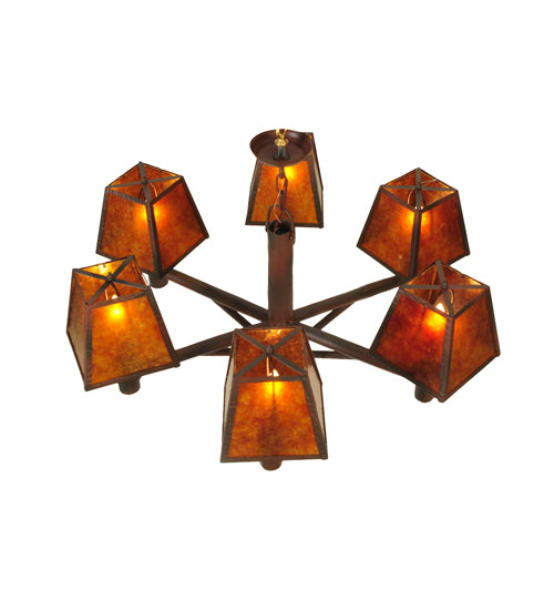 Meyda Tiffany Rocky Mountain 130500 Chandelier Light - Red Rust,Wrought Iron