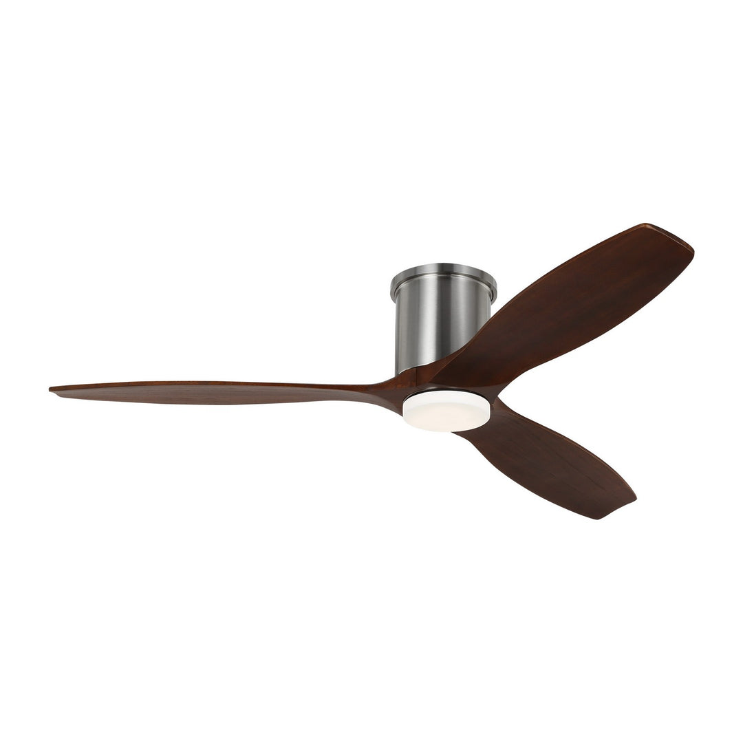 Visual Comfort Fan Collins 52 Smart Hugger LED 3CNHSM52BSD Ceiling Fan - Brushed Steel, Dark Walnut/Dark Walnut/