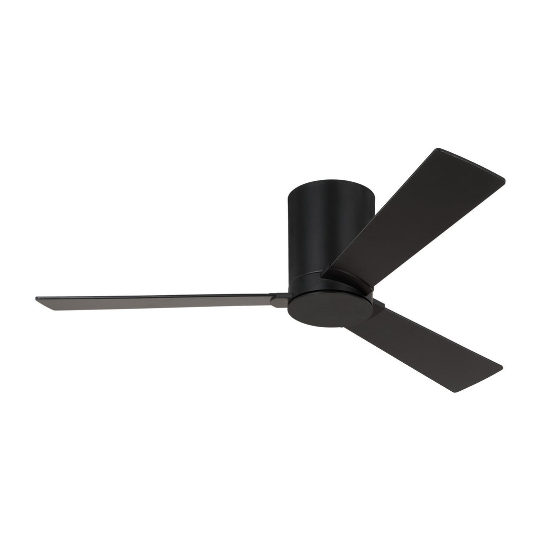 Visual Comfort Fan Rozzen 44 Hugger 3RZHR44MBK Ceiling Fan - Midnight Black, Midnight Black/American Walnut reversible blades/Midnight Black/American Walnut reversible blades/